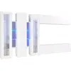 Meuble Mural Dbenal - Dmora - Effet Bois - Blanc brillant 340x30h180 cm