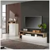 Alter Dmora Meuble TV de salon, cm 184x42h58, couleur blanc brillant et poire