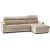 Talamo Italia Canapé d'angle convertible en tissu beige 260x95 cm