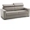 Talamo Italia Canapé fixe 3 places en tissu tourterelle 180x95 cm