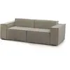 Talamo Italia Canapé fixe 2 places en tissu tourterelle 150x95 cm