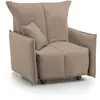 Talamo Italia Fauteuil en tissu gris tourterelle 110x90h85 cm