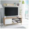 DMORA Meuble TV effet bois beige 147x40h50 cm