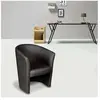 Fauteuil avec revêtement en éco-cuir, couleur noire, 65 x 78 x 60 cm, avec emballage renforcé - Dmora
