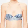 La Perla - Haut de maillot bandeau Sailor Stripes à rayures bleu/gris ...