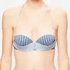 La Perla - Haut de maillot bandeau Sailor Stripes à rayures bleu/gris ...