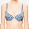 La Perla - Haut de maillot Sailor Stripes à rayures bleu/gris T.36/C