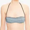 La Perla - Haut de maillot bandeau Eva imprimé turquoise/noir T.36/C