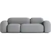 ATIO Canapé 3 Places en Tissu Gris Foncé