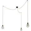 Creative Cables Lampe Suspendue Spider Drop 3 Falls With Bulbs