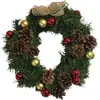 DMORA Décoration de Noël Dzalatori, Ornement de Noël, Ornement de fête, Décoration festive, Made in Italy, 35x35 h3 cm, Vert et Rouge