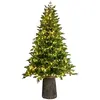 Sapin de Noël artificiel avec tronc et LED, 210 cm de haut
