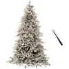 Sapin de Noël enneigé avec baguette, 210 cm de haut