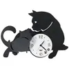 Arti E Mestieri - Horloge Murale Mamma Gatta 38 X 27 Cm En Fer Noir   ...