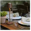 Zafferano Lampe de table led Poldina Pro Micro Corten, rechargeable et dimmable