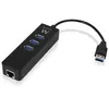 Ewent Concentrateur USB 3 ports + port Ethernet Gigabit EW1140