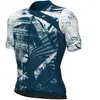 Maillot Alé PR-E Palm manches courtes bleu blanc gris - S
