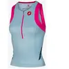 Haut triathlon Castelli Free Tri Singlet Rosso Corsa bleu clair rose fluo femme - S