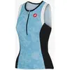 Top triathlon Castelli Free Tri Singlet Rosso Corsa pastel bleu femme - S