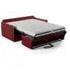 Canapé convertible express - AGATHE - Tissu Rouge - Liseré Gris - 175 ...