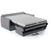 Canapé convertible express - AGATHE - Tissu Gris - Liseré Bleu - 175 x...