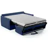 Canapé convertible express - AGATHE - Tissu Bleu - Liseré Gris - 175 x...