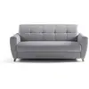 Canapé convertible express 3 places SKY - Tissu Gris - 192 x 100 x 88 ...