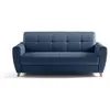 NO NAME Canapé convertible express 3 places SKY - Tissu Bleu - 192 x 100 x 88 cm
