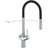 VIZIO Robinet De Cuisine 3 Voies Mitigeur Chromé Bec Noir Orientable E...