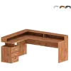 WEB FURNITURE Bureau d'angle avec rehaussement 3 tiroirs L180 cm VASTO chêne Taille unique