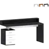 WEB FURNITURE Bureau 160x60x90cm 3 tiroirs avec surélévation New Selina s Plus Couleur: Noir - Blanc