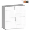 Produce Shop Buffet moderne à 2 portes meuble d'entrée polyvalent 120x44.6x126cm Seeley Couleur: Blanc brillant
