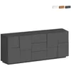 Madia credenza soggiorno moderna 3 cassetti 2 ante 220x44x86cm Margaux...