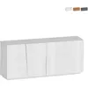 Buffet Moderne 4 Portes 200x44x86 Darill - Blanc Brillant