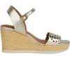 Geox Femme D Ponza A Sandales compensées, Doré, 37 EU