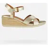 Geox Femme D Ischia Corda C Sandales compensées, Doré, 39.5 EU