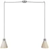 Creative Cables Lampe à suspension multiple à 2 bras avec abat-jours coniques en bois Sans ampoule - Titane satiné