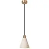 Creative Cables Lampe à suspension avec abat-jour conique en bois Avec ampoule - Bronze satiné