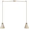 Creative Cables Lampe à suspension multiple à 2 bras avec abat-jours coniques en bois Avec ampoule - Bronze satiné