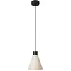 Creative Cables Lampe à suspension avec abat-jour conique en bois Sans ampoule - Noir