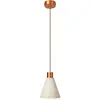 Creative Cables - Lampe à suspension avec abat-jour conique en bois Sa...