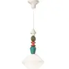 Suspension en céramique et verre finition blanc lait 31x56cm Lariat - Ferroluce