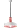 Ferroluce Suspension PI, motif fleurs, Ø 35 cm, rouge/blanc