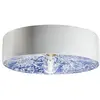 Ferroluce Plafonnier PI, motif floral, Ø 40 cm bleu/blanc