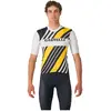 Maillot a manches courtes castelli heritage homme noir blanc jaune