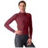 Maillot Castelli Espresso Thermal manche longue rouge pur femme - L