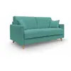 Divani.store Edgar Canapé lit convertible en tissu FELIS imperméable T03 180 cm (mat. 140x197) vert aquamarine