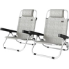 Outsunny Lot de 2 Chaises Longues Pliantes et Réglables pour Extérieur...