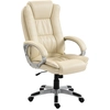 HOMCOM Fauteuil de bureau pivotant en cuir PU, fonction bascule, dossi...