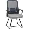HOMCOM Chaise de Bureau en Tissu Maille Respirante Sans Roulettes pour...